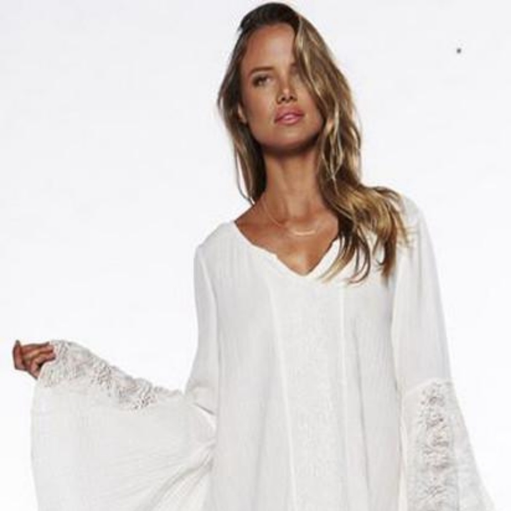 HELEN FLARE SLEEVE BOHO DRESS